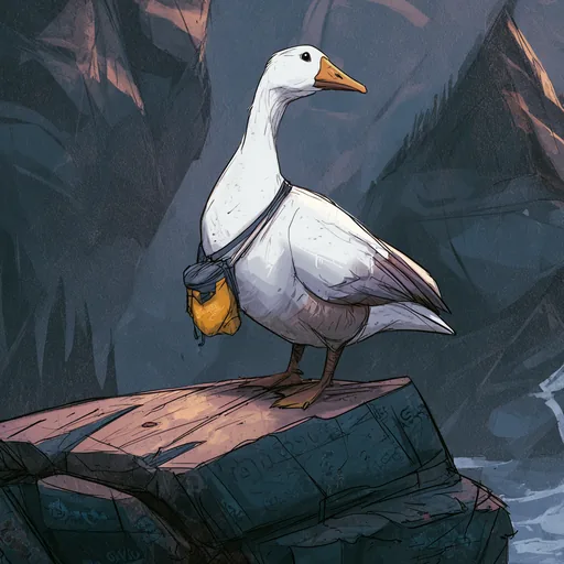 Goose climbing mascot
